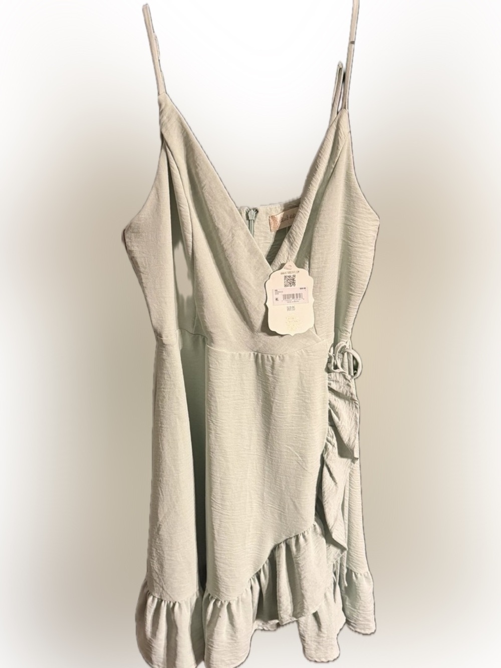 Altar’d State Sage Green Sleeveless Wrap Dress w/Side Tie- NWT-L